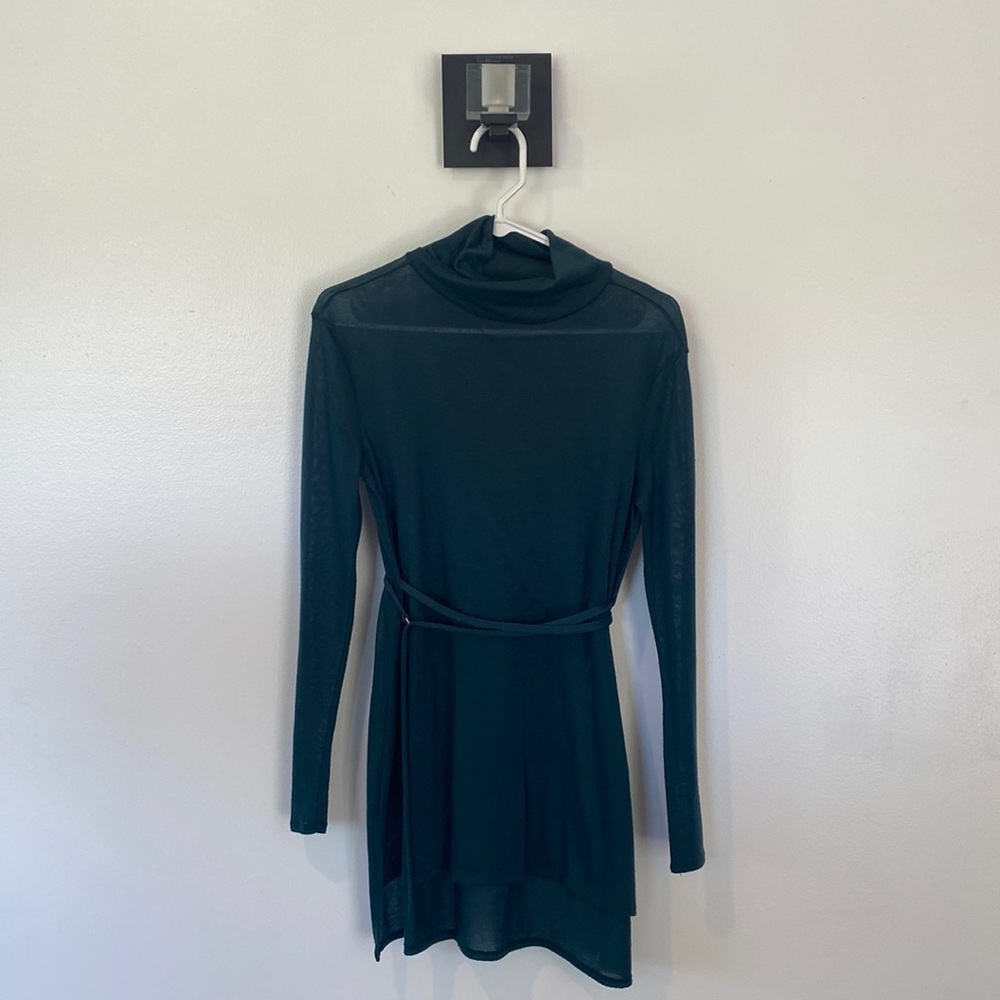 Simply Vera x Vera Wang Green Cowl Neck Sweater with Cinched Waist